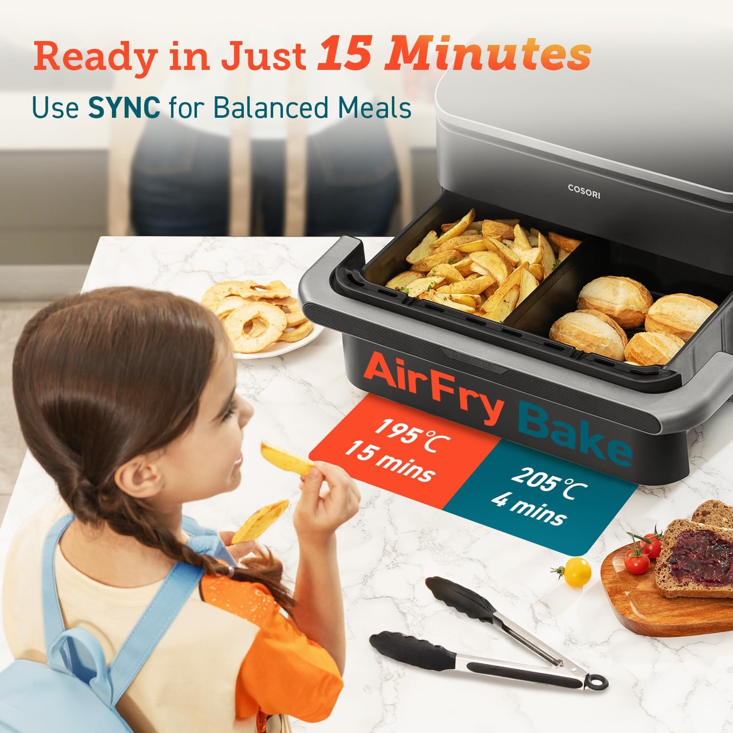 Kuumaõhufritüür Cosori Dual Blaze TwinFry TF101S (10L) - Pilt 4