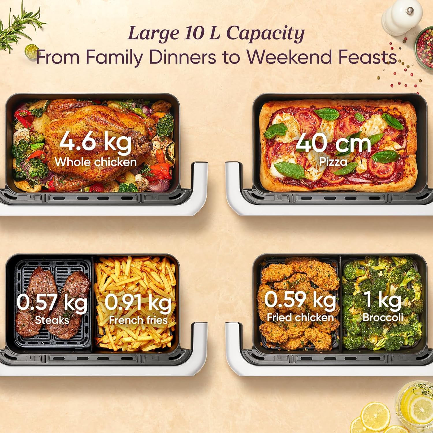 Kuumaõhufritüür Cosori Dual Blaze TwinFry TF101S (10L) - Pilt 7