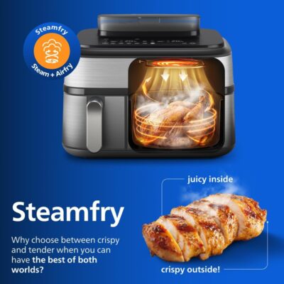 Kuumaõhufritüür Philips 5000 Dual Basket SteamFry/aurutiga NA550 (9L) - Pilt 5